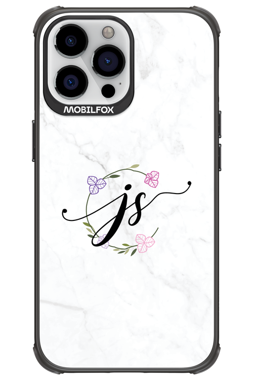 JS Monogram White - Apple iPhone 13 Pro Max