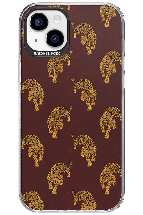 Burgundy Leopard Pattern - Apple iPhone 15 Plus