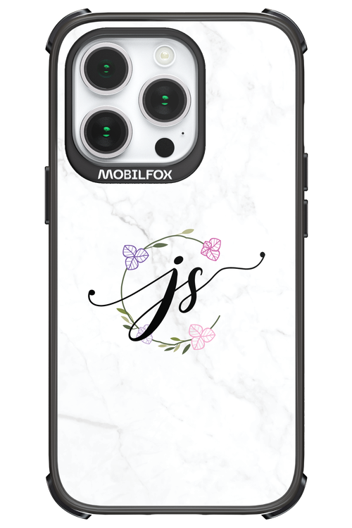 JS Monogram White - Apple iPhone 14 Pro