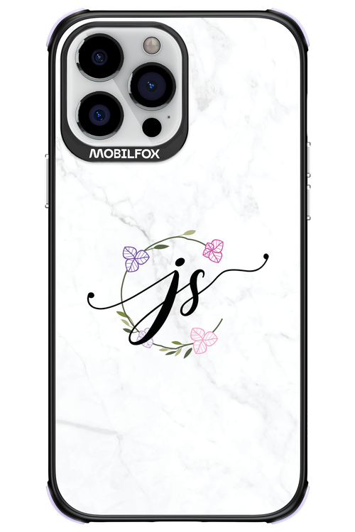 JS Monogram White - Apple iPhone 13 Pro Max