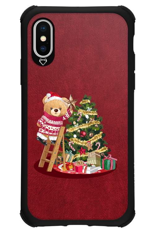 Christmas Bear (Burgundy) - Apple iPhone X