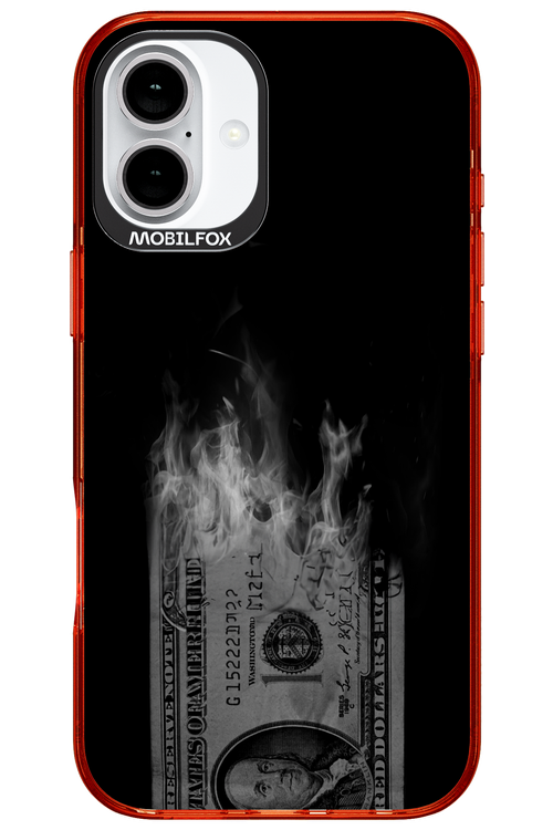 Money Burn B&W - Apple iPhone 16 Plus