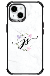 JS Monogram White - Apple iPhone 15