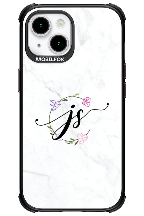 JS Monogram White - Apple iPhone 15