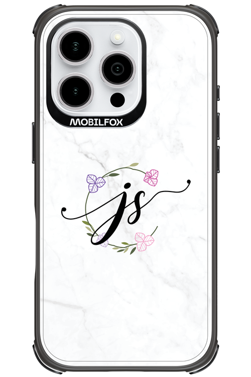 JS Monogram White - Apple iPhone 16 Pro