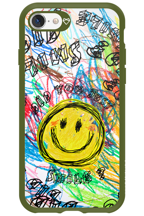 Crayon Smiley Colorful - Apple iPhone SE 2020