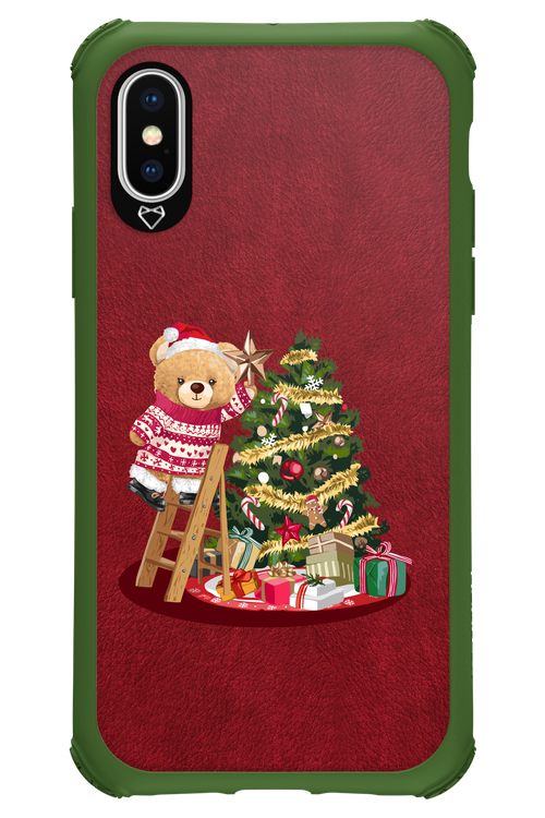 Christmas Bear (Burgundy) - Apple iPhone X