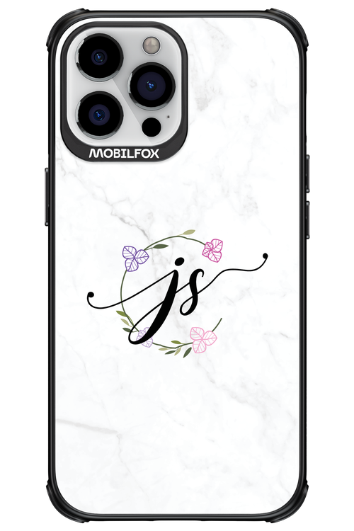 JS Monogram White - Apple iPhone 13 Pro Max