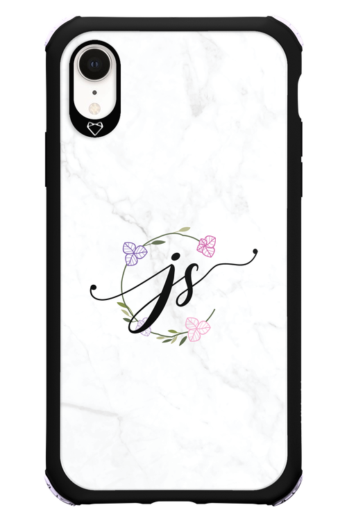 JS Monogram White - Apple iPhone XR