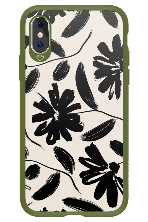 Monochrome Flowerss 2.0 - Apple iPhone XS