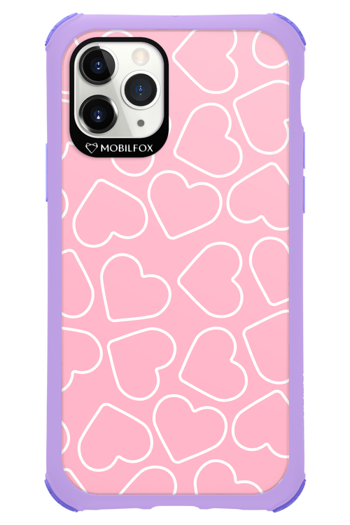 Line Heart Pink - Apple iPhone 11 Pro