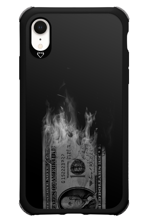 Money Burn B&W - Apple iPhone XR