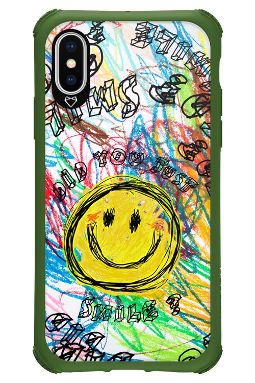 Crayon Smiley Colorful - Apple iPhone X