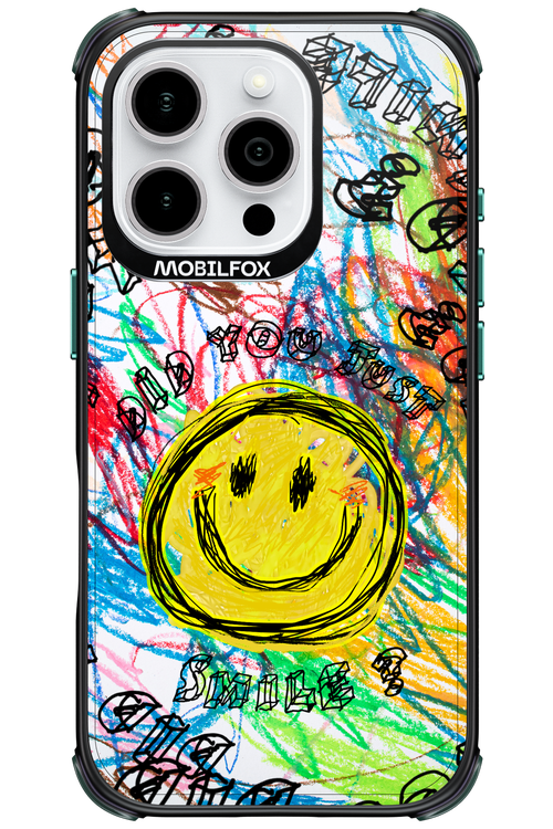 Crayon Smiley Colorful - Apple iPhone 16 Pro