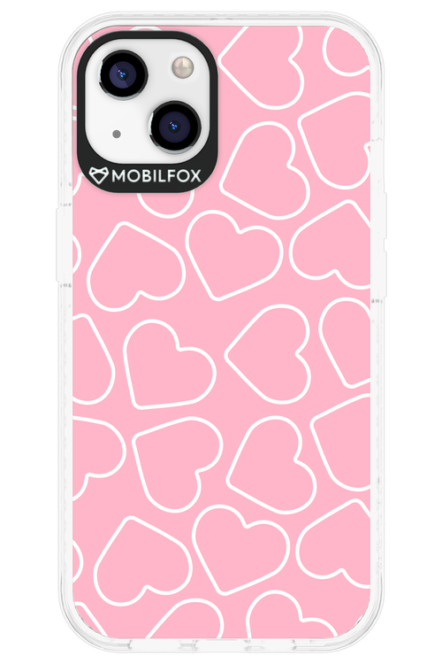 Line Heart Pink - Apple iPhone 13