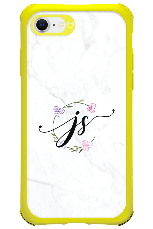 JS Monogram White - Apple iPhone SE 2020