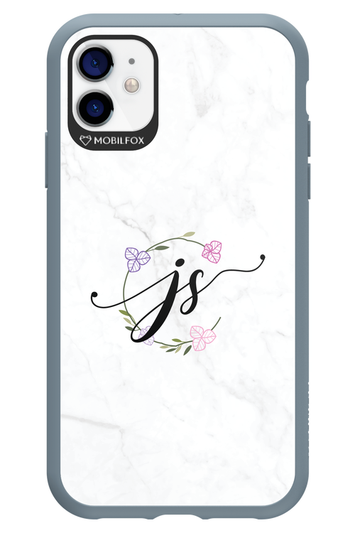 JS Monogram White - Apple iPhone 11