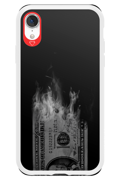 Money Burn B&W - Apple iPhone XR