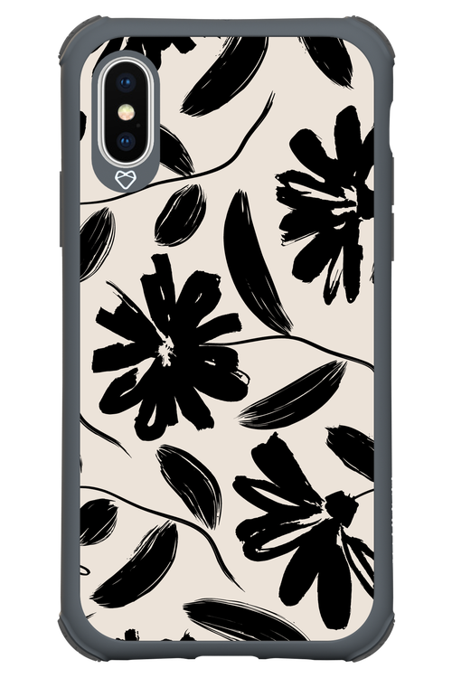 Monochrome Flowerss 2.0 - Apple iPhone X