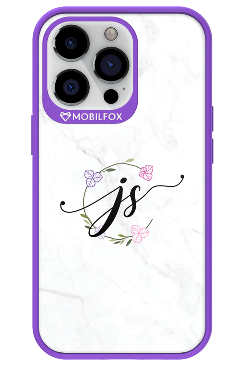 JS Monogram White - Apple iPhone 13 Pro