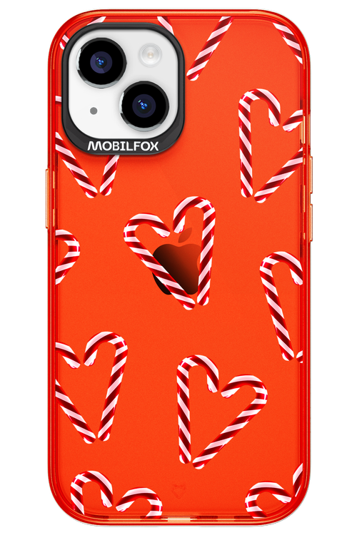 Candy Cane Hearts - Apple iPhone 15