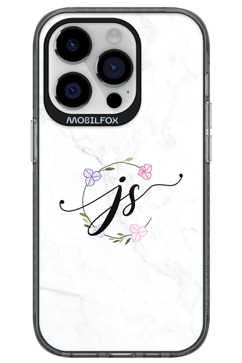 JS Monogram White - Apple iPhone 14 Pro