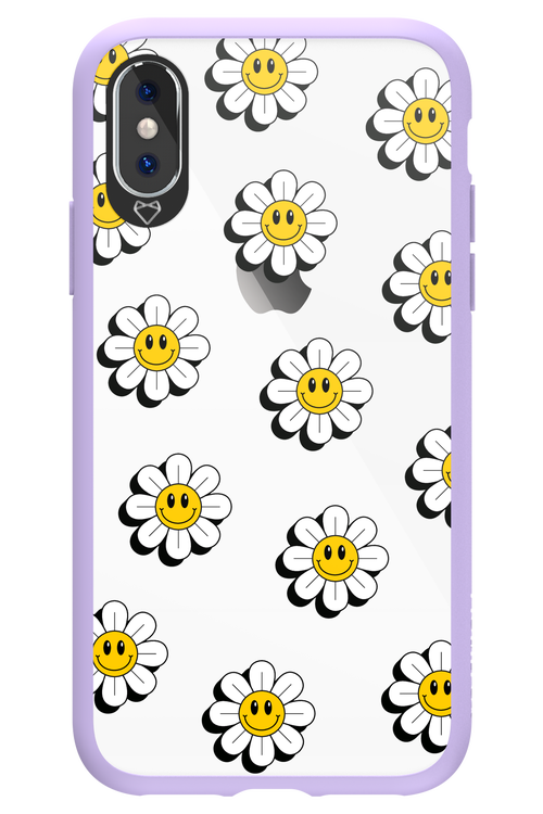 Smiley Flowers Transparent - Apple iPhone XS