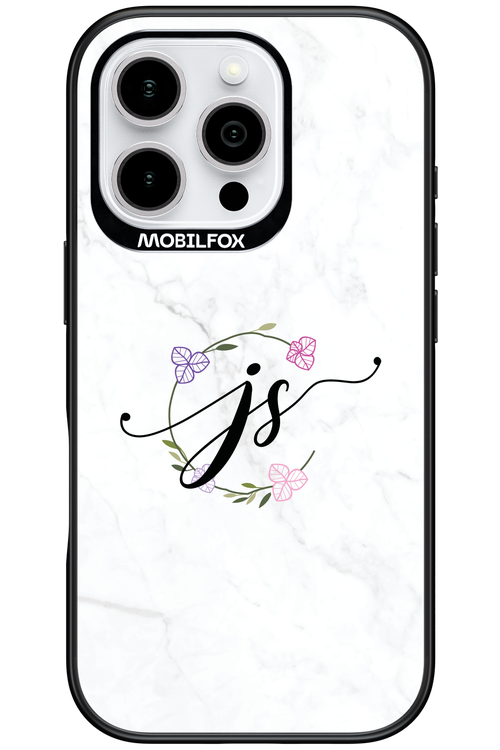 JS Monogram White - Apple iPhone 16 Pro