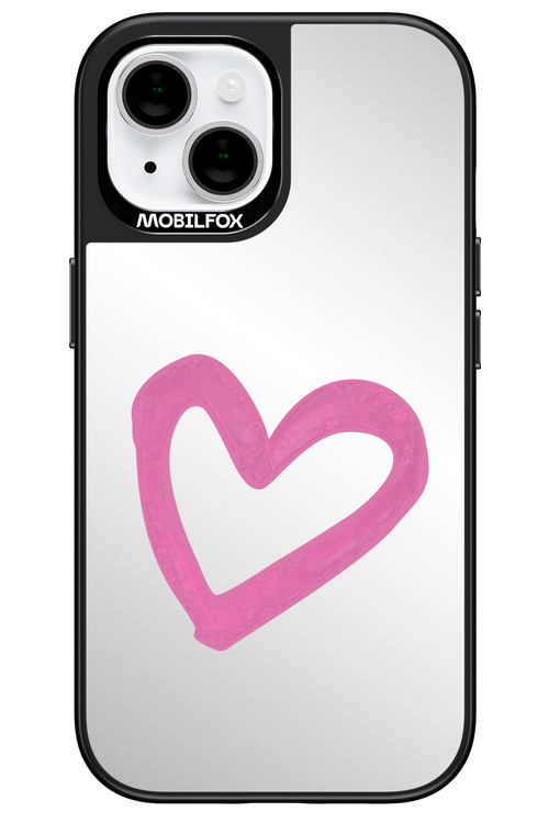 Pink Heart Mirror 2.0 - Apple iPhone 15