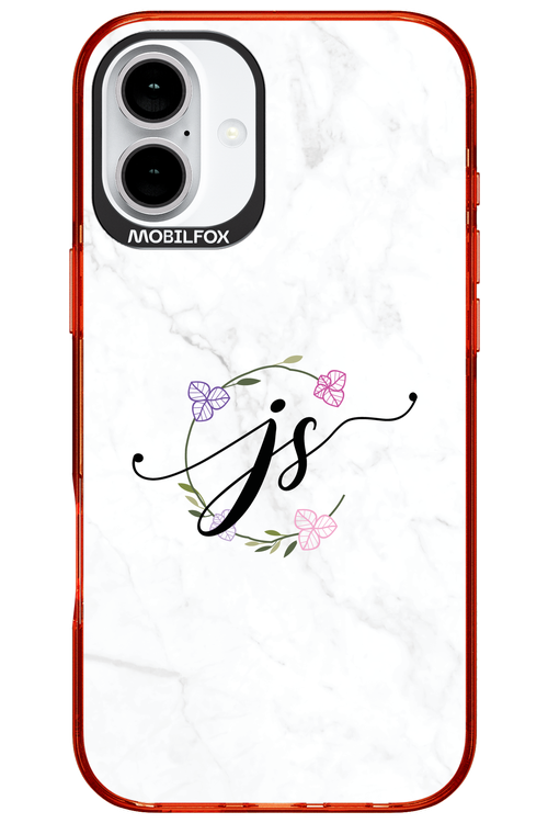 JS Monogram White - Apple iPhone 16 Plus