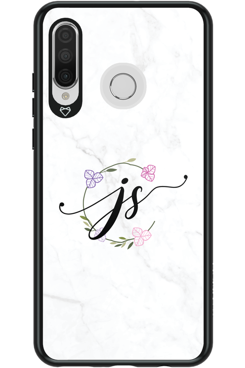 JS Monogram White - Huawei P30 Lite