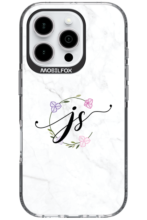 JS Monogram White - Apple iPhone 16 Pro