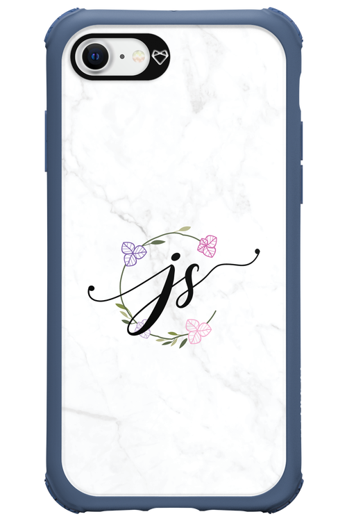 JS Monogram White - Apple iPhone SE 2020