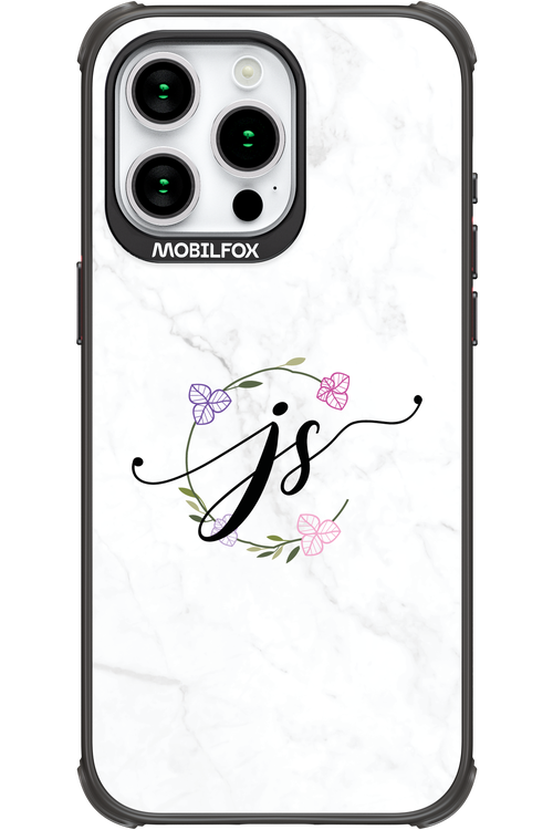 JS Monogram White - Apple iPhone 15 Pro Max