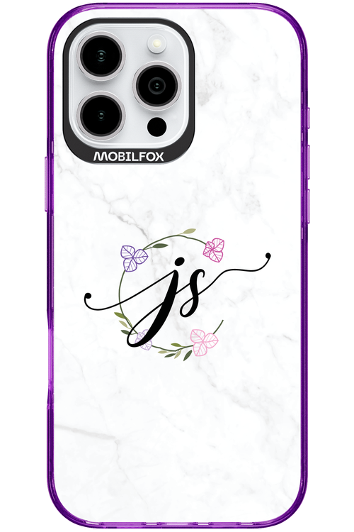 JS Monogram White - Apple iPhone 16 Pro Max
