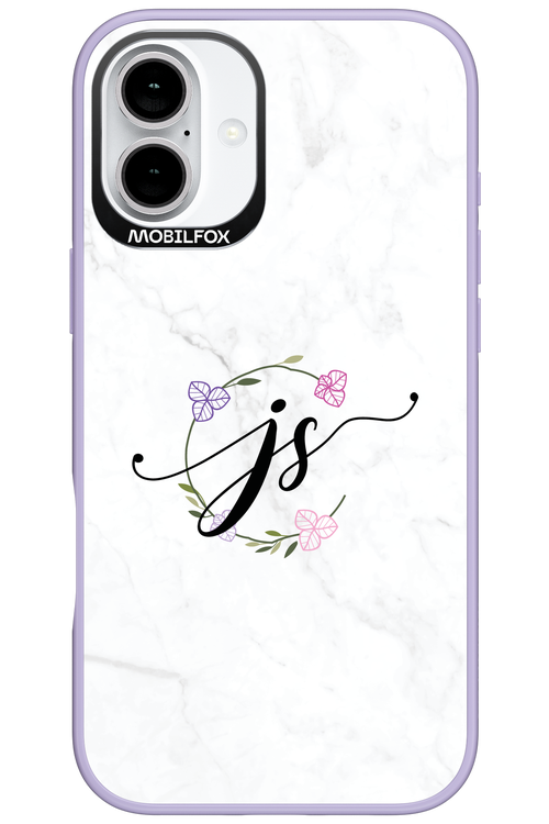 JS Monogram White - Apple iPhone 16 Plus