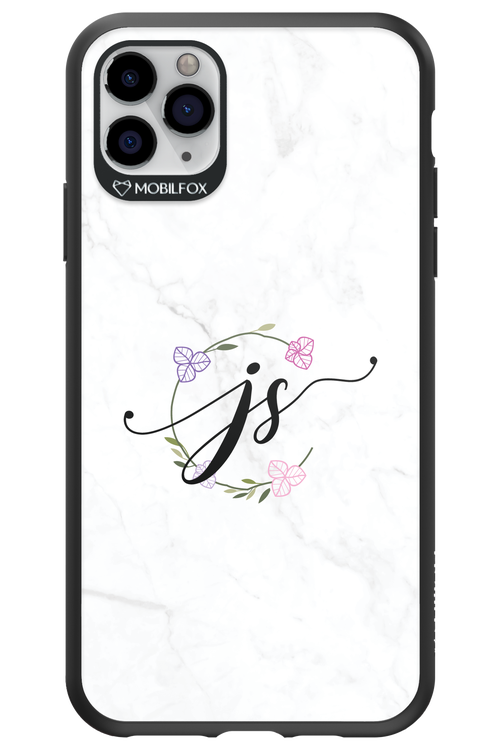 JS Monogram White - Apple iPhone 11 Pro Max