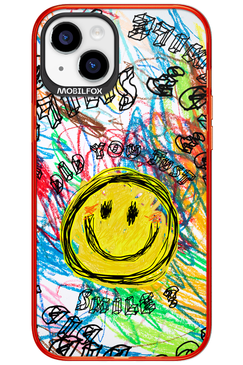 Crayon Smiley Colorful - Apple iPhone 15 Plus