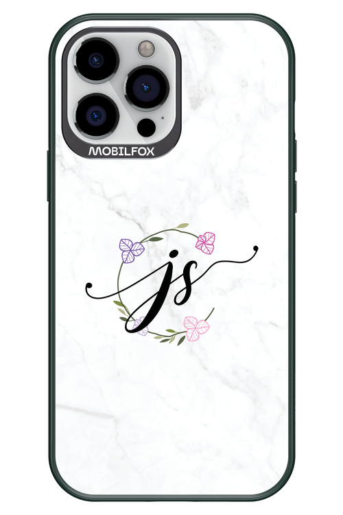 JS Monogram White - Apple iPhone 13 Pro Max