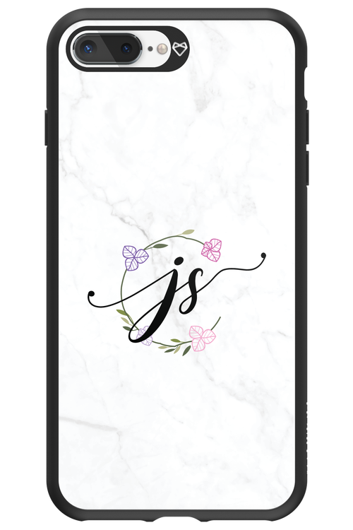 JS Monogram White - Apple iPhone 8 Plus