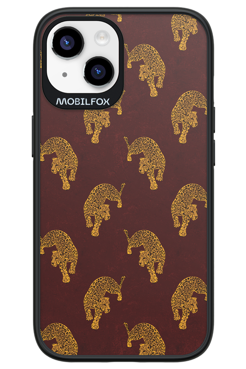 Burgundy Leopard Pattern - Apple iPhone 14