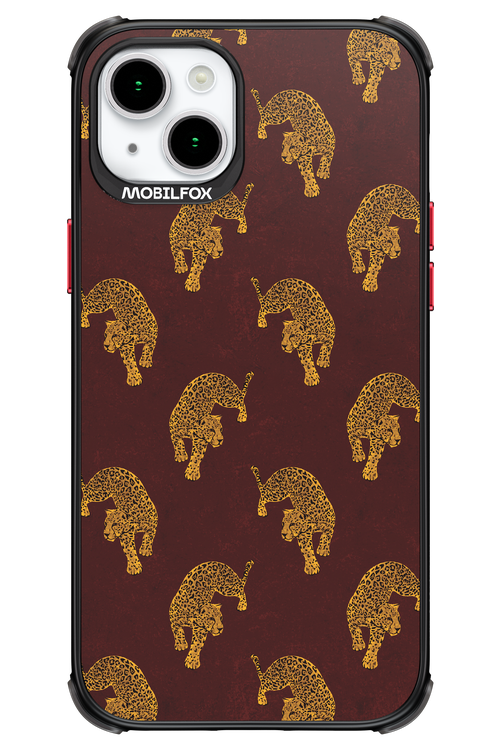 Burgundy Leopard Pattern - Apple iPhone 15 Plus