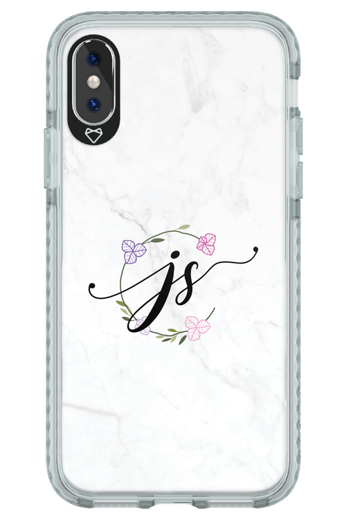 JS Monogram White - Apple iPhone XS