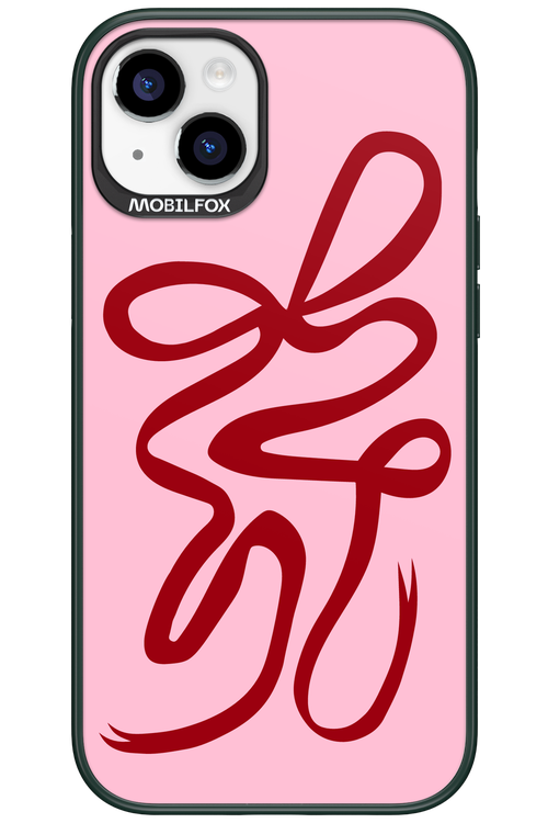 Burgundy Bow - Apple iPhone 15 Plus