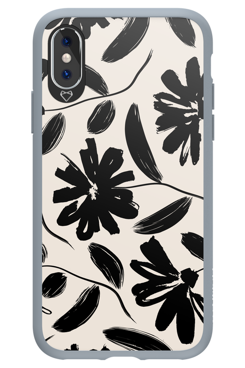 Monochrome Flowerss 2.0 - Apple iPhone XS