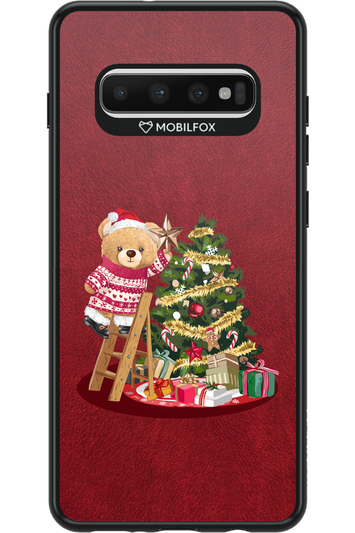 Christmas Bear (Burgundy) - Samsung Galaxy S10+
