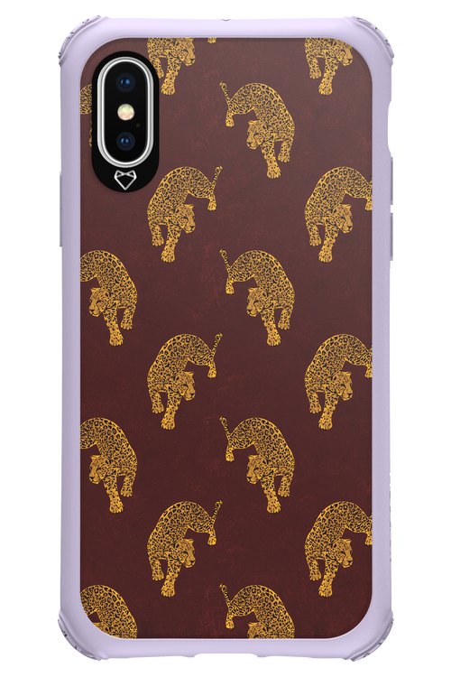 Burgundy Leopard Pattern - Apple iPhone X