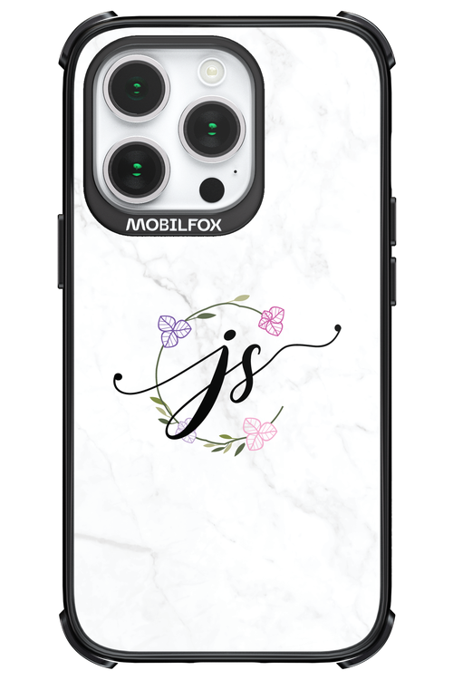 JS Monogram White - Apple iPhone 14 Pro