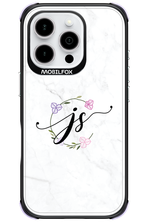 JS Monogram White - Apple iPhone 16 Pro