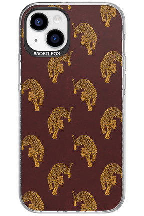 Burgundy Leopard Pattern - Apple iPhone 15 Plus